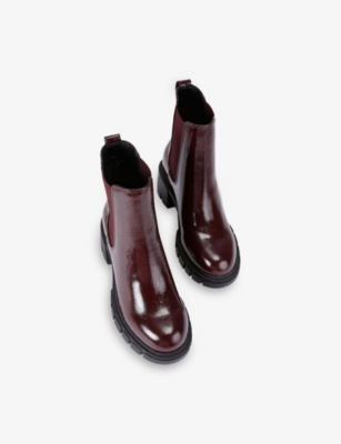 Carvela Womens Red Ignite Faux Patent-leather Heeled Chelsea Boots Eur 40 / 7 Uk In Red