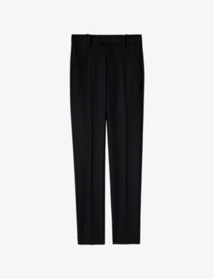 Zadig & Voltaire Womens Star-embellished Tapered-leg Stretch-woven Trousers Black In Black