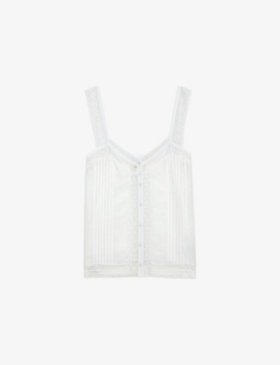 ZADIG&VOLTAIRE: V-Neck Lace-Trim Woven Top