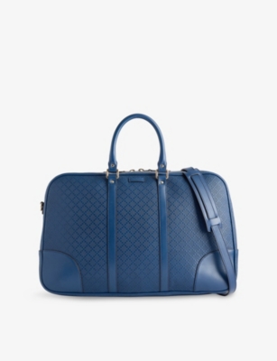 RESELFRIDGES: Pre-Loved Gucci Diamante-Pattern Leather Travel Bag
