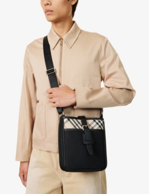 RESELFRIDGES: Pre-Loved Burberry Check-Pattern Woven Cross-Body Bag