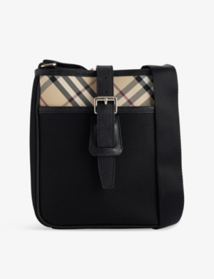 RESELFRIDGES: Pre-Loved Burberry Check-Pattern Woven Cross-Body Bag