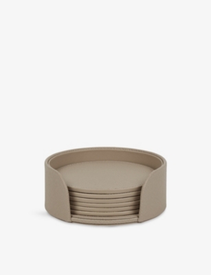 SMYTHSON: Panama Leather Coaster Set