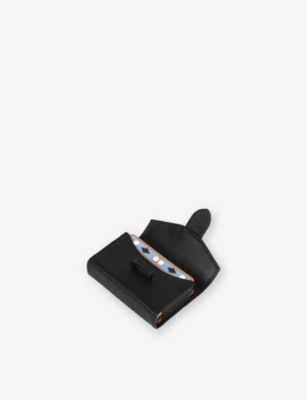 Smythson Mens Single Play Leather Playing Card Case Black In Black