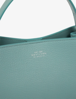 Smythson Womens Ludlow Day Leather Cross-body Bag Mineral Green In Mineral Green
