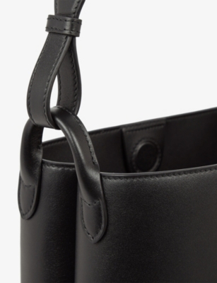 Smythson Womens Black Milton Leather Shoulder Bag In Black