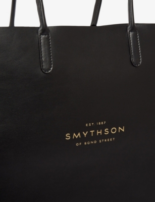 Smythson Womens Pavilion Kingly Leather Tote Bag Black In Black