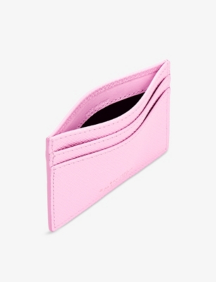 Smythson Womens Pearl Pink Flat Leather Card Holder In Pearl Pink