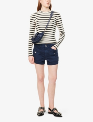 PAIGE: Olivia Patch-Pocket Stretch-Cotton Cargo Short