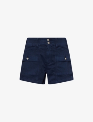 PAIGE: Olivia Patch-Pocket Stretch-Cotton Cargo Short