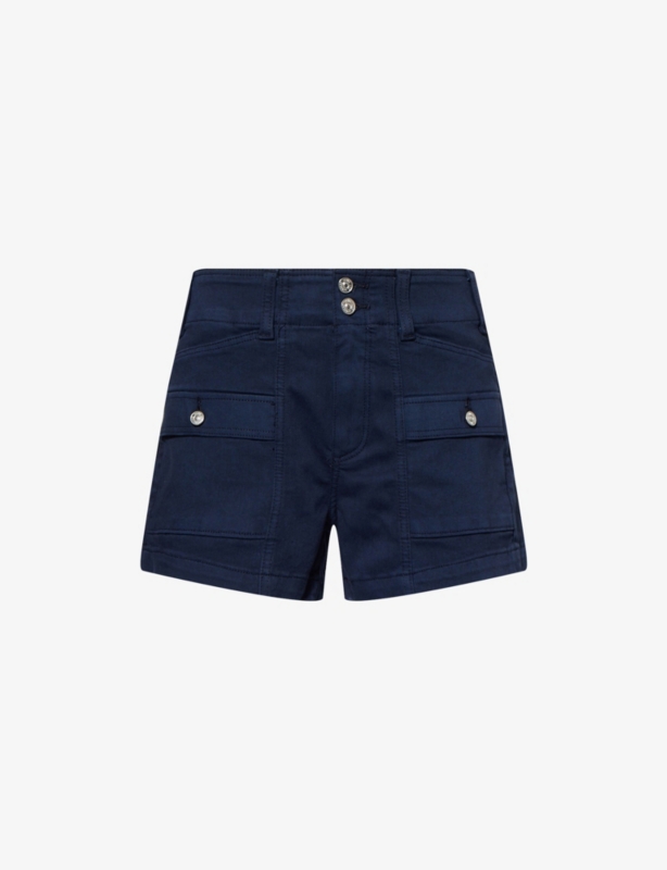 Olivia Patch-Pocket Stretch-Cotton Cargo Short