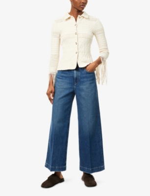 PAIGE: Harper Ankle Wide-Leg High-Rise Stretch-Denim Jeans