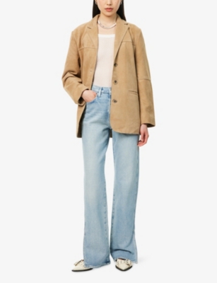 Paige Womens Anja Sawyer Wide-leg Denim-blend Jeans