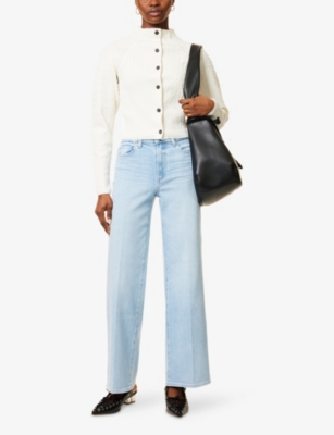 PAIGE: Anessa High-Rise Wide-Leg Stretch-Denim Jeans