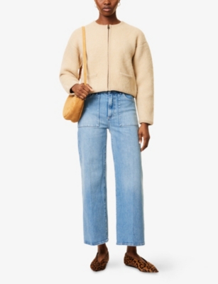 PAIGE: Anessa Patch-Pockets Ankle Wide-Leg Denim Jeans