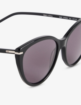 PAIGE: EY100101 Riley Oval-Frame Acetate and Steel Sunglasses