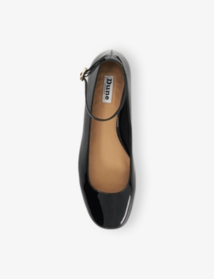 DUNE: Hoop Patent Faux-Leather Ballet Flats