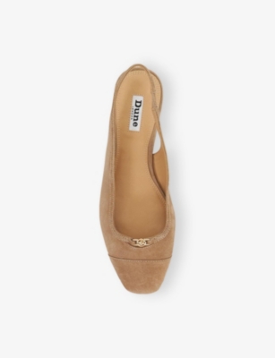 Dune Womens  Hanna Suede Slingback Flats In Caramel Suede