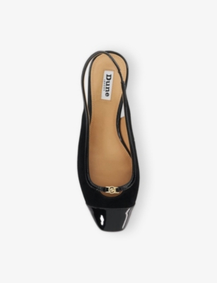Dune Womens  Hanna Suede Slingback Flats In Black Suede