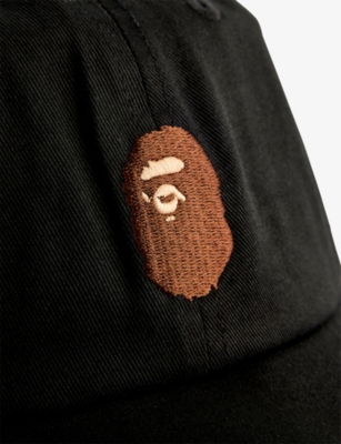 A Bathing Ape Mens Black One Point Cotton Cap