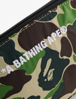 A Bathing Ape Mens Green Abc Camo Woven Pouch