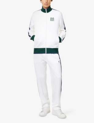 Polo Ralph Lauren Mens Ceramic White  X Wimbledon Brand-embroidery Woven-blend Track Jacket