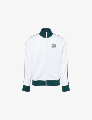 Polo Ralph Lauren Mens Ceramic White  X Wimbledon Brand-embroidery Woven-blend Track Jacket