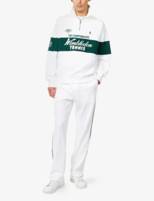 POLO RALPH LAUREN: Polo Ralph Lauren x Wimbledon Brand-Embroidery Cotton-Blend Sweatshirt