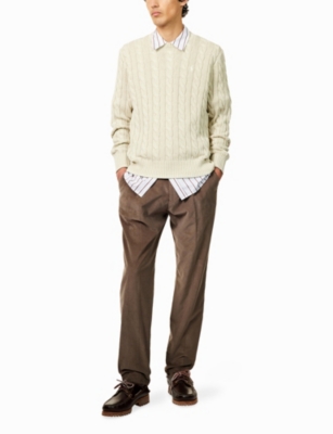 POLO RALPH LAUREN: Cable-Knit Crewneck Cotton-Jumper
