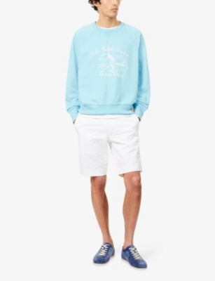 POLO RALPH LAUREN: Graphic-Print Relaxed-Fit Cotton-Blend Sweatshirt