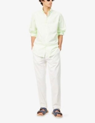 POLO RALPH LAUREN: Embroidered-Logo Custom-Fit Cotton Shirt