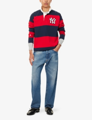 POLO RALPH LAUREN: Polo Ralph Lauren x MLB Collection NY Yankees Striped Cotton Rugby Top