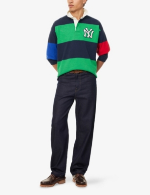 POLO RALPH LAUREN: Polo Ralph Lauren x MLB Collection NY Yankees Striped Cotton Rugby Top