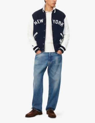 POLO RALPH LAUREN: Polo Ralph Lauren x MLB Collection NY Yankees Button-Down Cotton-Blend Sweatshirt