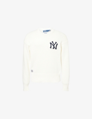 Polo Ralph Lauren Mens  X Mlb Collection Ny-yankees Cotton-knit Jumper Deckwash White In Deckwash White
