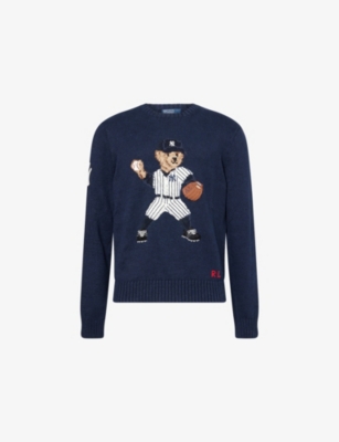 POLO RALPH LAUREN: Polo Ralph Lauren x MLB Collection Polo Bear Linen-Blend Knit Jumper