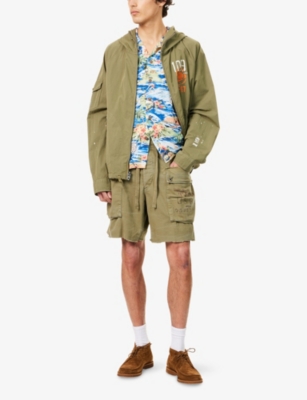 Polo Ralph Lauren Mens Basic Olive Patch-pocket Panelled Cotton Cargo Shorts In Multi