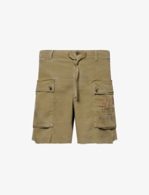 Polo Ralph Lauren Mens Basic Olive Patch-pocket Panelled Cotton Cargo Shorts In Multi