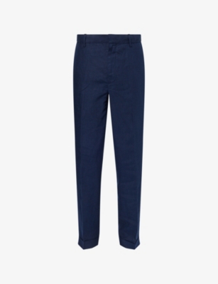 POLO RALPH LAUREN: Tapered Ankle-Length  Linen Suit Trousers