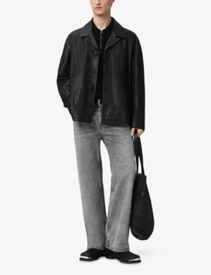 ALLSAINTS: Bradwell Lapel-Collar Leather Coat