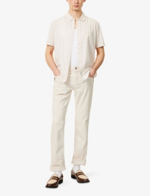 Paige Mens Normandie Mid-rise Stretch-woven Jeans Sea Shell In Sea Shell