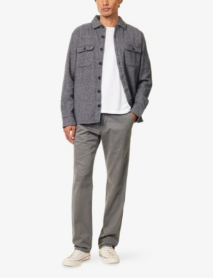 Paige Mens Cool Slate Vincent Straight-leg Stretch Cotton-blend Trousers In Gray