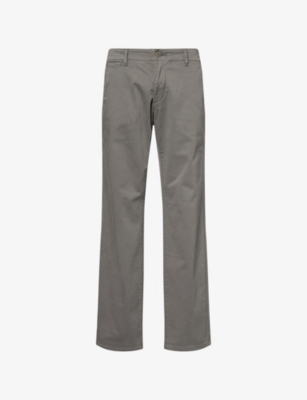 Paige Mens Cool Slate Vincent Straight-leg Stretch Cotton-blend Trousers In Gray