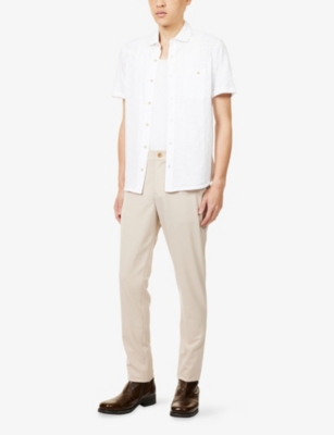 Paige Mens Atlantic Fog Stafford Slim-fit Tapered-leg Stretch-woven Trousers In Neutral