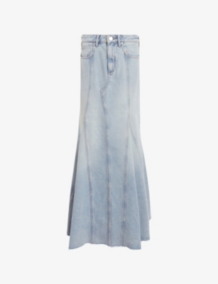 ALLSAINTS WOMENS ALLSAINTS ALMA PANELLED DENIM MAXI SKIRT 