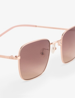 Paige Mens  Ey202207 Harper Square-frame Metal Sunglasses In Satin Black