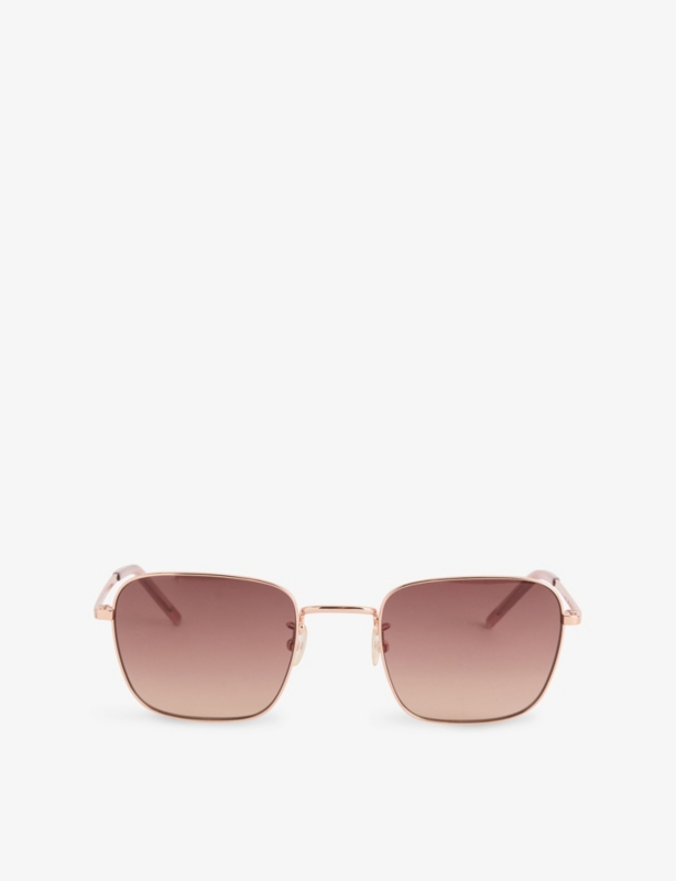 EY202207 Harper Square-Frame Metal Sunglasses