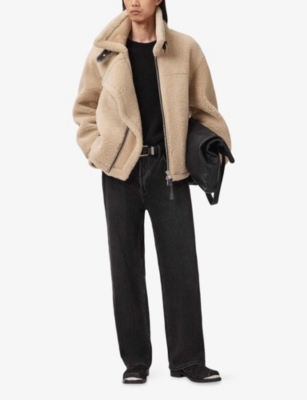 ALLSAINTS: Vernon Regular-Fit Zip-Up Shearling Jacket