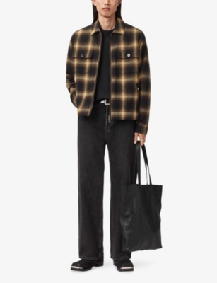 ALLSAINTS: Mathers Checked Borg-Lined Cotton Jacket