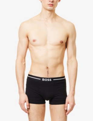 HUGO BOSS MENS 981 OPEN MISCELLANEOUS BOLD LOGO-WAISTBAND PACK OF THREE STRETCH-COTTON BOXER TRUNKS XXL 